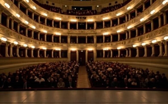 Recreación artística del Teatro Real de Madrid donde se celebrar el sorteo de Navidad 2025