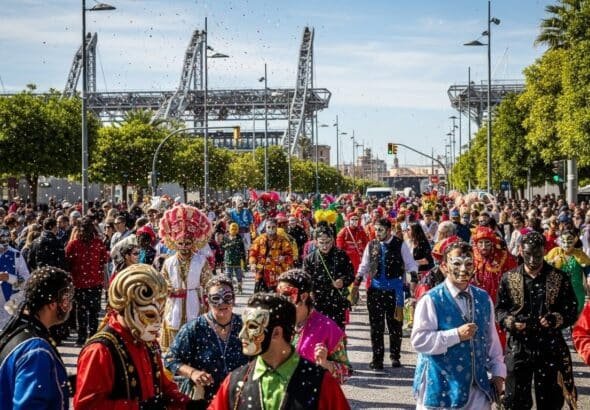 Recreación artística del carnaval de ruzafa en valencia