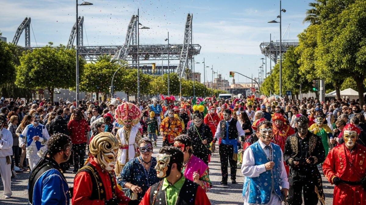 Recreación artística del carnaval de ruzafa en valencia