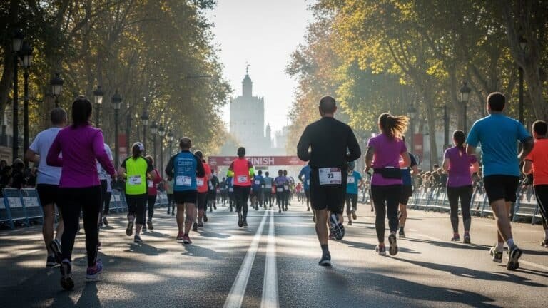 Imagen de unos corredores corriendo en una carrera a plena luz del día