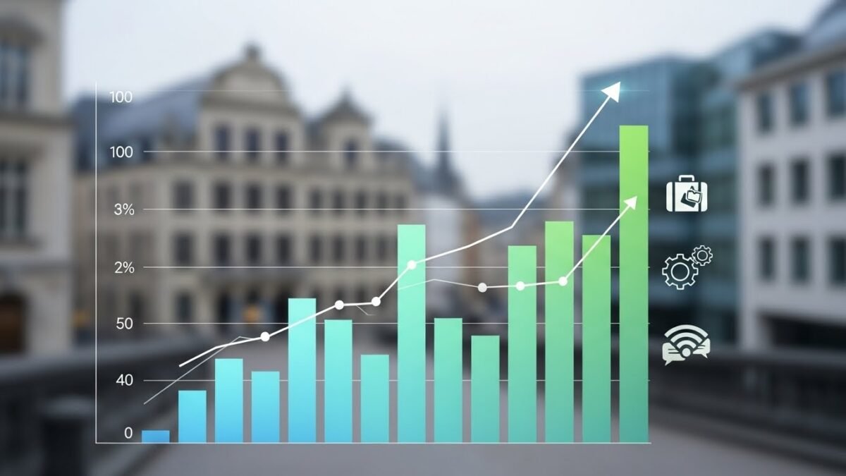 Gráfico de Eurostat sobre el crecimiento de la producción de servicios en la Unión Europea.