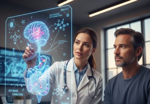 Muestra a dos científicos estudiando el estreñimiento-cronico-estudio-ciencia.