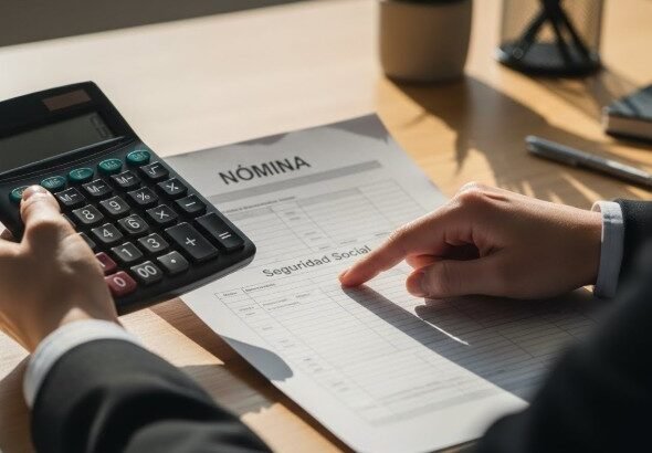 Detalle de una nómina española donde se aplica el descuento por el Impuesto MEI de 2026.