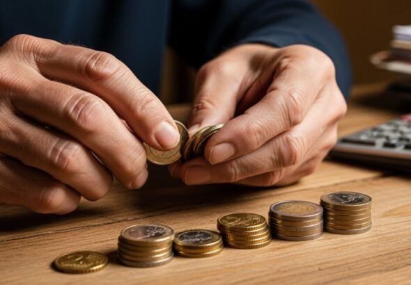 Manos contando dinero representando la Prestación Aragonesa Complementaria del Ingreso Mínimo Vital