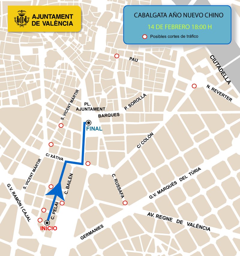 El Ayuntamiento de Valencia establece un dispositivo especial de tráfico por el Año Nuevo Chino y el Carnaval de Russafa El Ayuntamiento de Valencia establece un dispositivo especial de tráfico por el Año Nuevo Chino y el Carnaval de Russafa