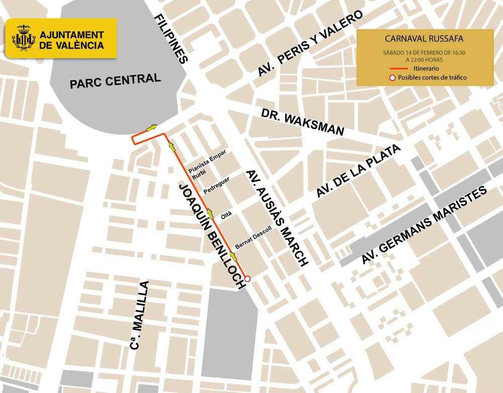 El Ayuntamiento de Valencia establece un dispositivo especial de tráfico por el Año Nuevo Chino y el Carnaval de Russafa 0211-Transit-Carnestoltes-Russafa-cas