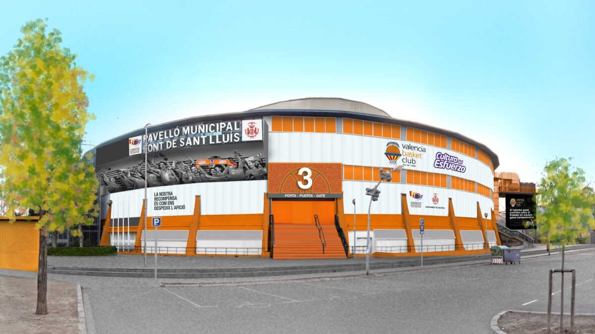 Valencia se estrena como sede de la Copa del Rey de voleibol con los ocho mejores equipos de la Superliga Imagen del pabellón de la Font San Lluis de Valencia de voleibol.