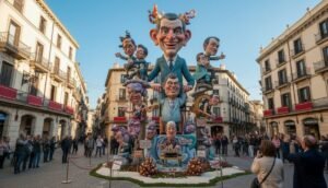 Recreación artística de una falla en Valencia en las fallas 2026.