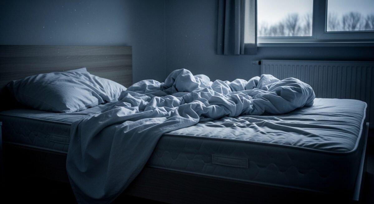 La Audiencia de Balears condena a 34 años de prisión a un padre por agredir sexualmente a su hija Imagne de un cuarto con una cama sin hacer en un ambiente frío.