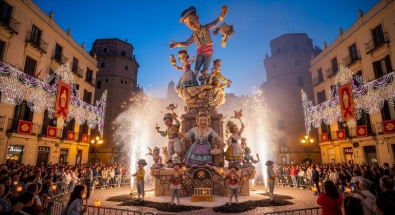 Espectáculo de pólvora en un barrio de València incluido en el calendario pirotécnico de 2026.