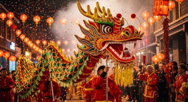 Danza del Dragón durante la celebración del Año Nuevo Chino en Valencia.