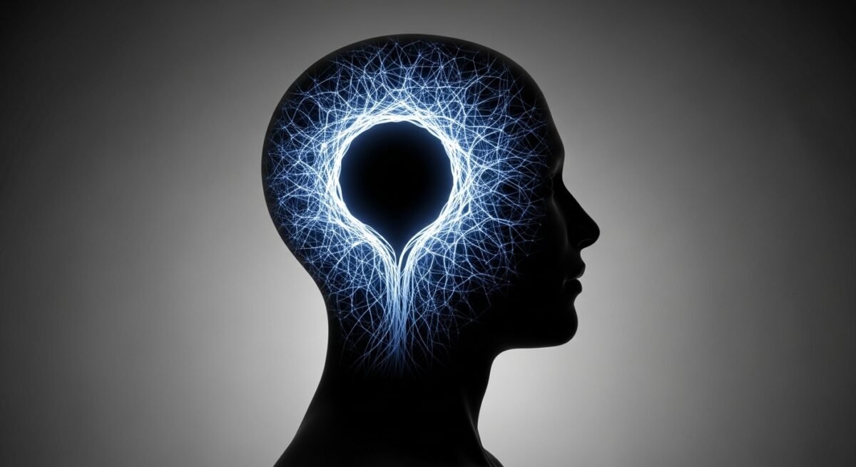 Representación conceptual de la afantasía en el cerebro humano.