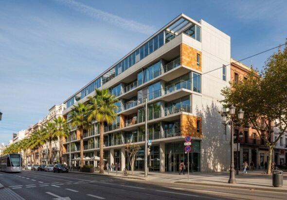 Imagen de un edificio certificado para aplicar las deducciones verdes del IRPF.