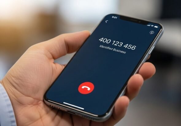 Ejemplo de la nueva numeración telefónica con el prefijo 400 para llamadas comerciales en un smartphone.