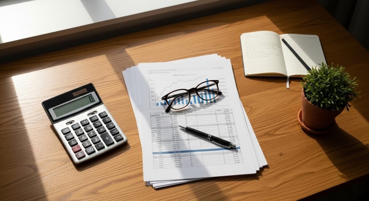 Pensiones 2026: Suben un 2,7% las contributivas y un 11,4% las no contributivas. Guía de requisitos y cuantías Calculadora y documentos sobre pensiones contributivas en una mesa.