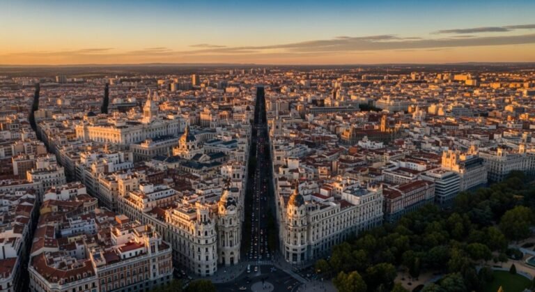 Imagen que muestra MAdrid desde arriba con los presupuestos generales de MAdrid para 20226.