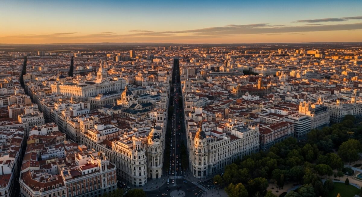 La Comunidad de Madrid aprueba sus Presupuestos Generales para 2026 con un gasto récord de 30.663 millones Imagen que muestra MAdrid desde arriba con los presupuestos generales de MAdrid para 20226.
