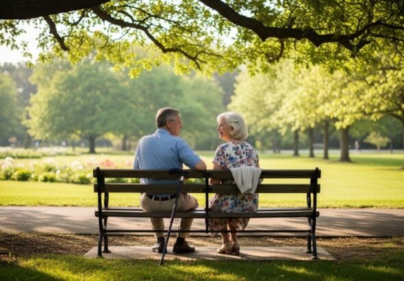 Imagen ilustrativa de una pareja de jubilados para ilustrar la Subida de las pensiones