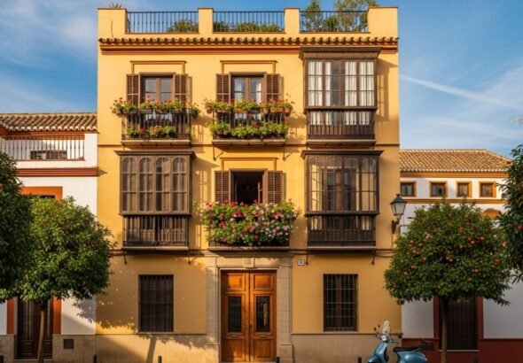 Imagen que muestra un edificio de una calle de España sobre la suspensión de desahucios .