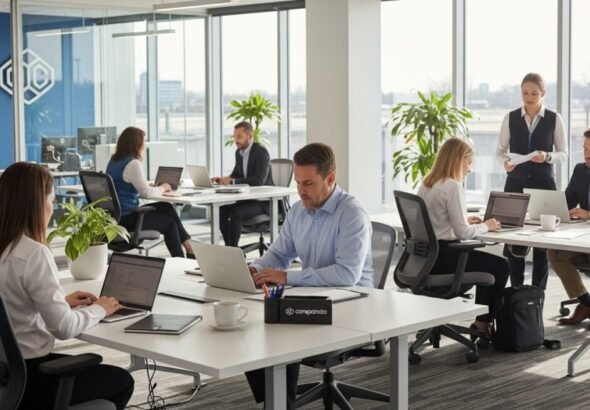 Profesionales consultando las nuevas tablas salariales de UPTA.