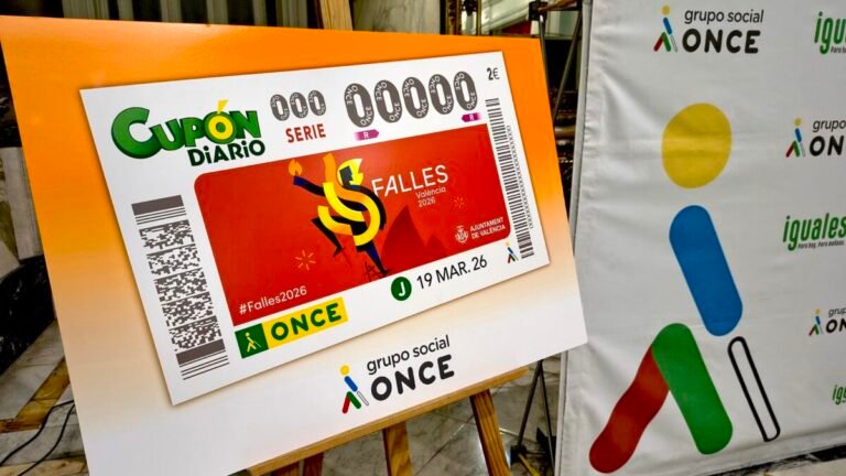El cupón de la once para las fallas de 2026 del sorteo extraordinario del día del padre.
