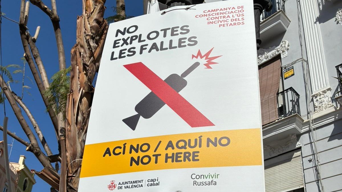 “No explotes las Fallas”: así pretende el Ayuntamiento de València concienciar sobre el uso responsable de petardos Cartel de la campaña "No explotes las Fallas" del Ayuntamiento de Valencia.