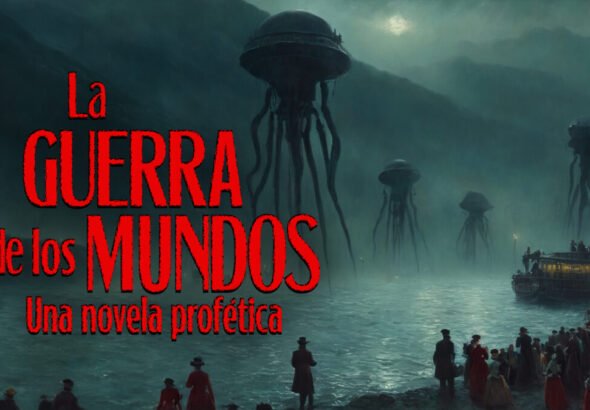 Cartel oficial del documental de la novela "La guerra de los mundos" .