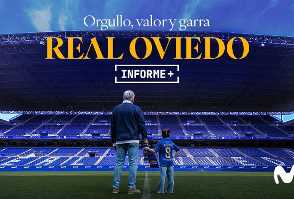 Cartel oficial del estreno del documental de Movistar + Cien años del Real Oviedo.