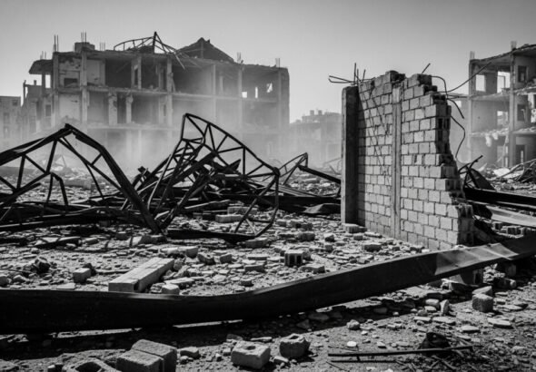 Ruinas de un edificio destruido