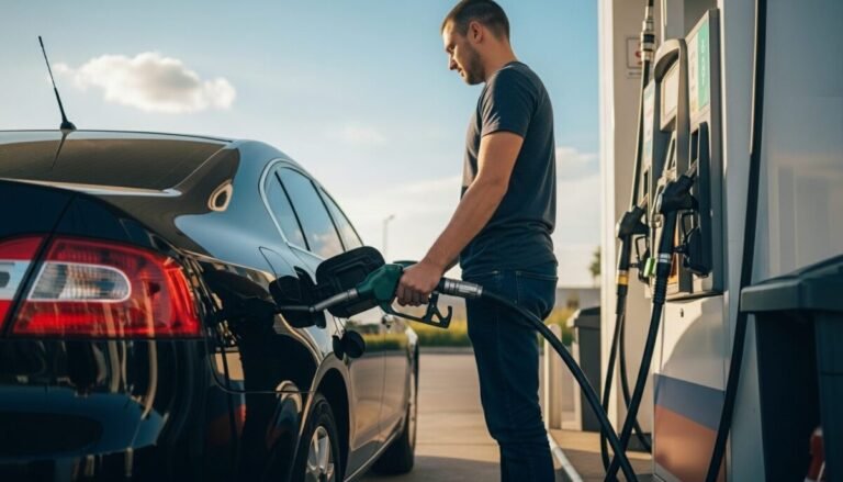 Recreación digital de una persona repostando con las nuevas ayudas a la gasolina.