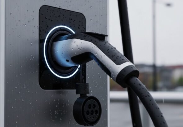 Imagen de un cargador eléctrico de coches sobre la prórroga del convenio Bureau Veritas para 2026.