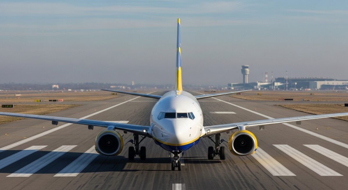 Publicado el IV Convenio Colectivo de Vueling para sus pilotos con vigencia hasta 2028 Recreación digital de un avión de Vueling en una pista de despegue.