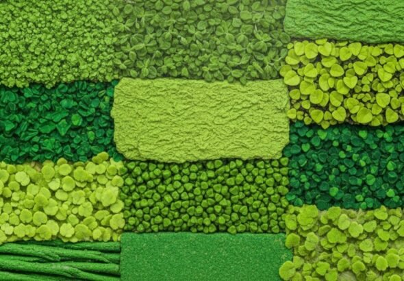 Imagen de diferentes colores verdes y texturas sobre la exposición VerdeVerdad