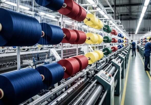 Operarios trabajando en una fábrica bajo el nuevo incremento salarial industria textil.