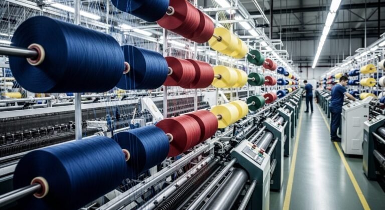 Operarios trabajando en una fábrica bajo el nuevo incremento salarial industria textil.