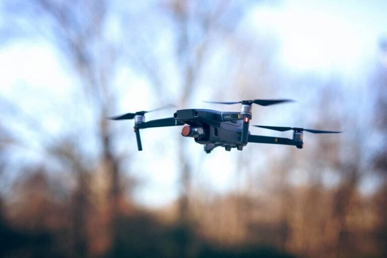 Dron volando en un paisaje natural