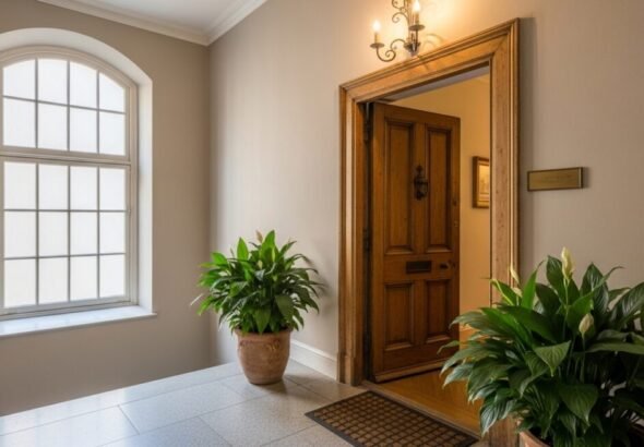 Recreación digital de la entrada de una vivienda sobre prórroga de dos años a los contratos de alquiler en 2026.