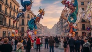 Imagen de las fallas de valencia 2026 con el disparo de la mascletà de Pitotecnia Tamarit.