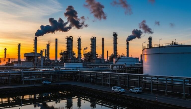 Recreación digital de una planta petrolífera en oriente medio para ilustrar el plan de respuesta a la crisis.