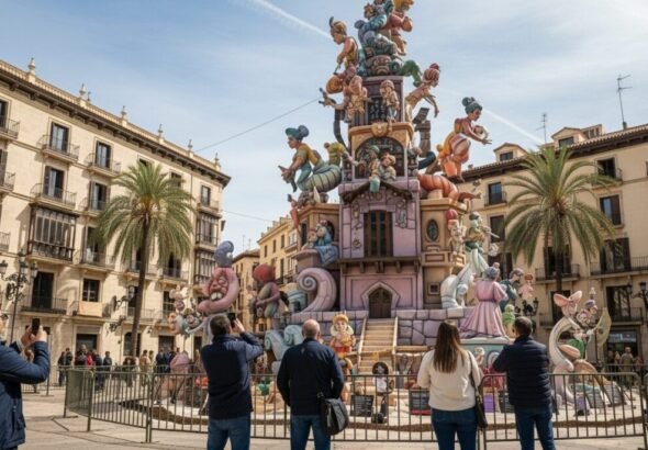 Recreación digital artística para ilustrar la publicación del banco de las fallas de 2026.