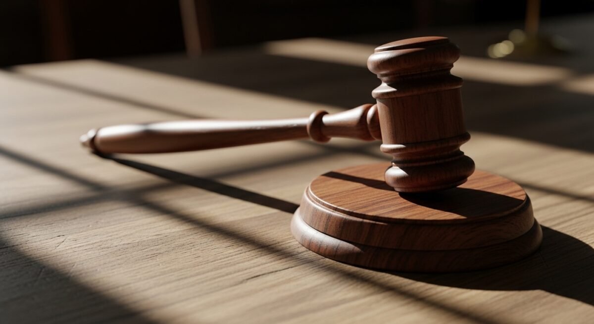Condenado a prisión permanente revisable el autor del triple asesinato de una familia en Chiloeches Mazo de juez en un tribunal como símbolo de la sentencia que condena a prisión permanente revisable por el triple asesinato de Chiloeches.