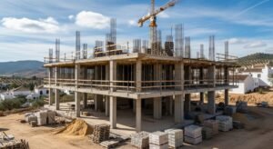 Recreación digital de una finca en construcción sobre vivienda asequible en Ciudad Real.