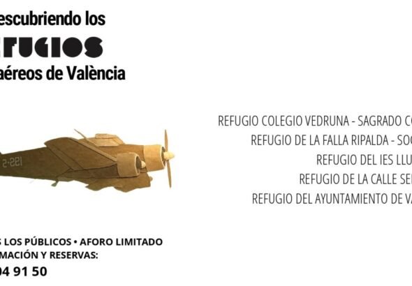 Cartel oficial de los refugios antiaéreos de Valencia.