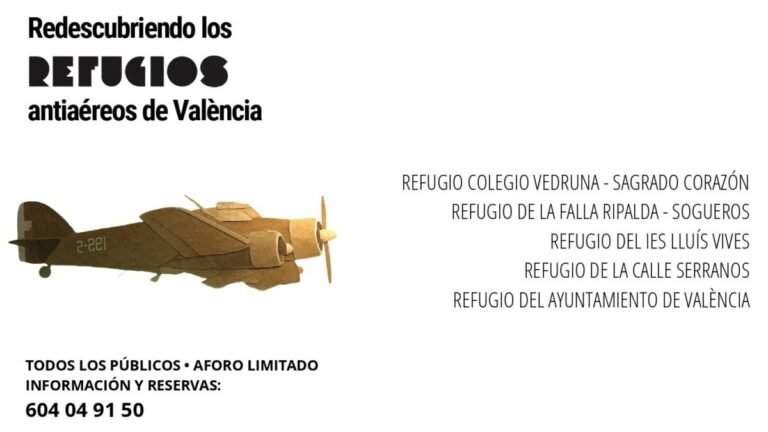 València abre al público cinco refugios antiaéreos por el Día de los Monumentos Cartel oficial de los refugios antiaéreos de Valencia.