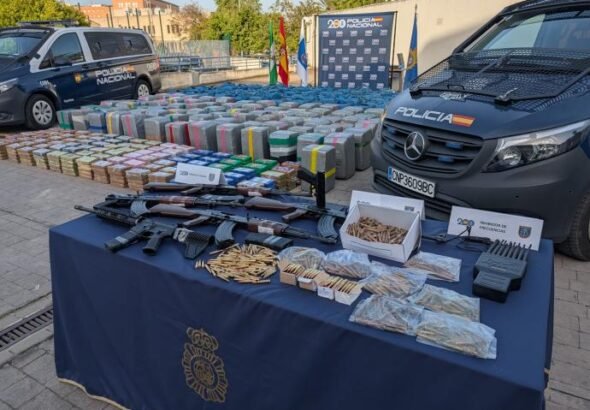 Imagen de la operación contra el narcotráfico en Huelva.