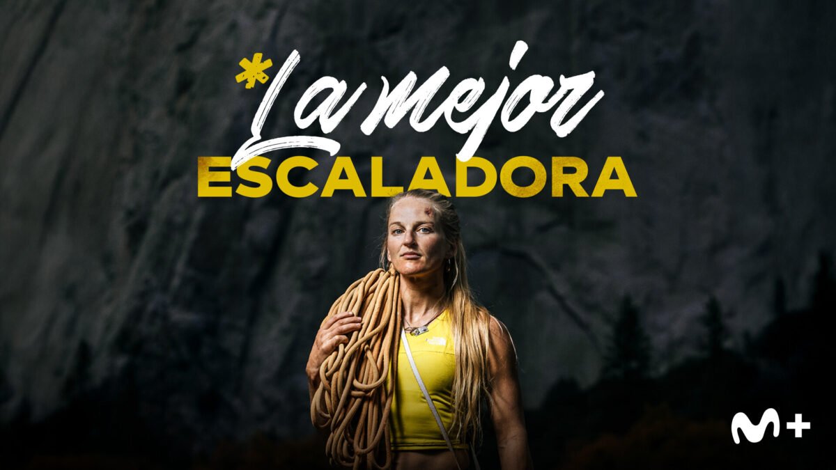 Emily Harrington en el cartel oficial del documental de Movistar Plus+ "La mejor escaladora".