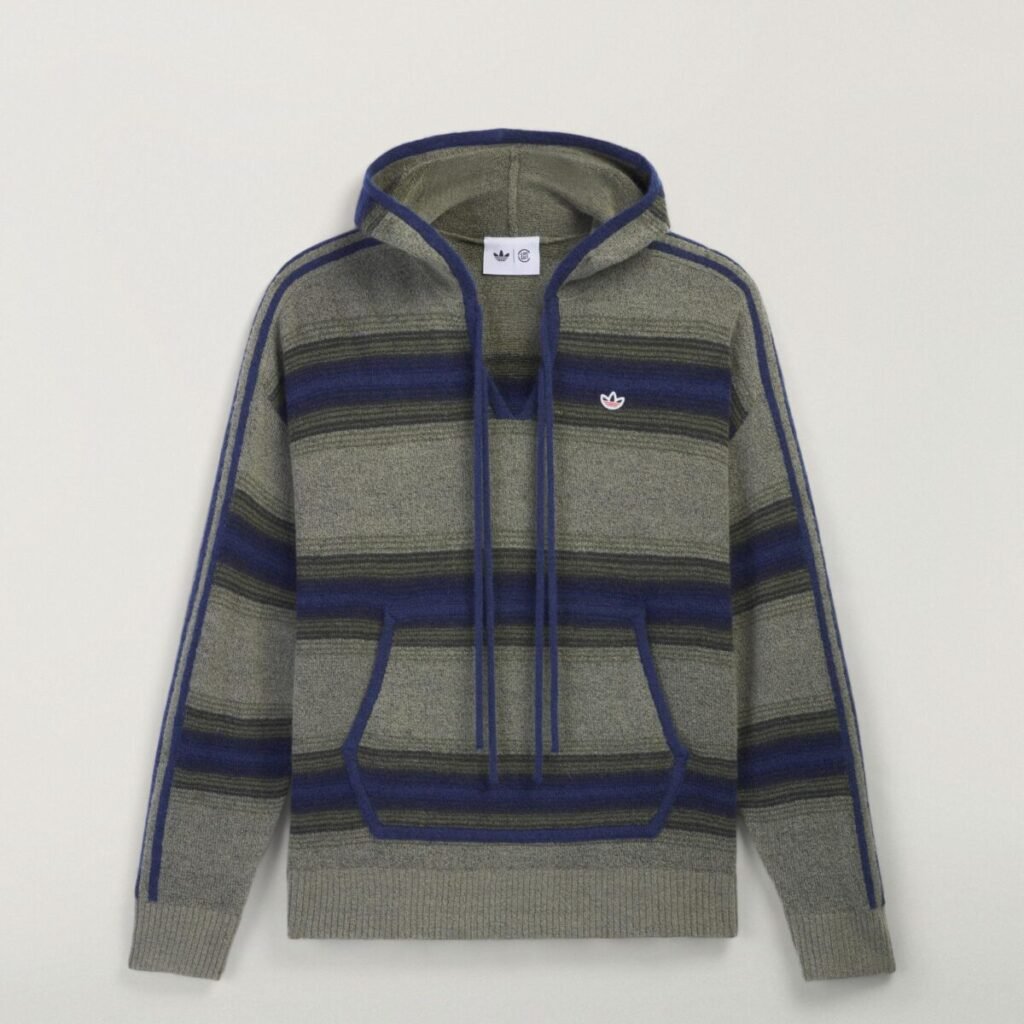 La nueva estética futbolística de adidas x CLOT que une Oriente y Occidente Sudadera de adidas estampado rayas de la nueva colección adidas x clot