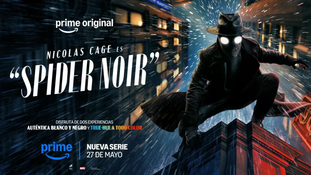 Nicolas Cage protagoniza Spider-Noir: tráiler y fecha en Prime Video Imagen del cartel oficial del estreno de la serie Spider-Noir en Prime Video