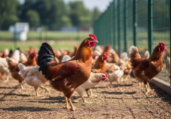 Recreación digital del confinamiento de aves que se suaviza a partir de este 1 de abril, donde se ven aves al aire libre.
