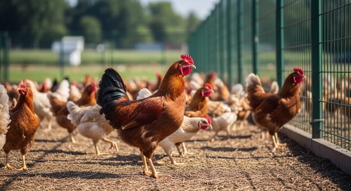 Agricultura levanta el confinamiento de aves en municipios de bajo riesgo por influenza aviar Recreación digital del confinamiento de aves que se suaviza a partir de este 1 de abril, donde se ven aves al aire libre.